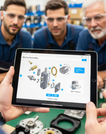 Manual digital con secuencias de instalación
